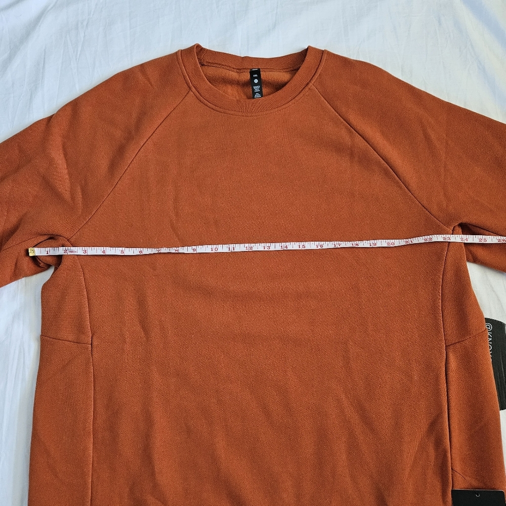Lululemon Classic-Fit Fleece Crew Sweater Heather Grey HCUG/WHT Men's Size XXL - Picture 6 of 7